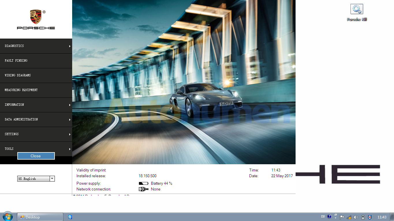 Porsche Piwis II V18.150 SSD Win7 32Bit for Piwis II JDiag Elite II-2