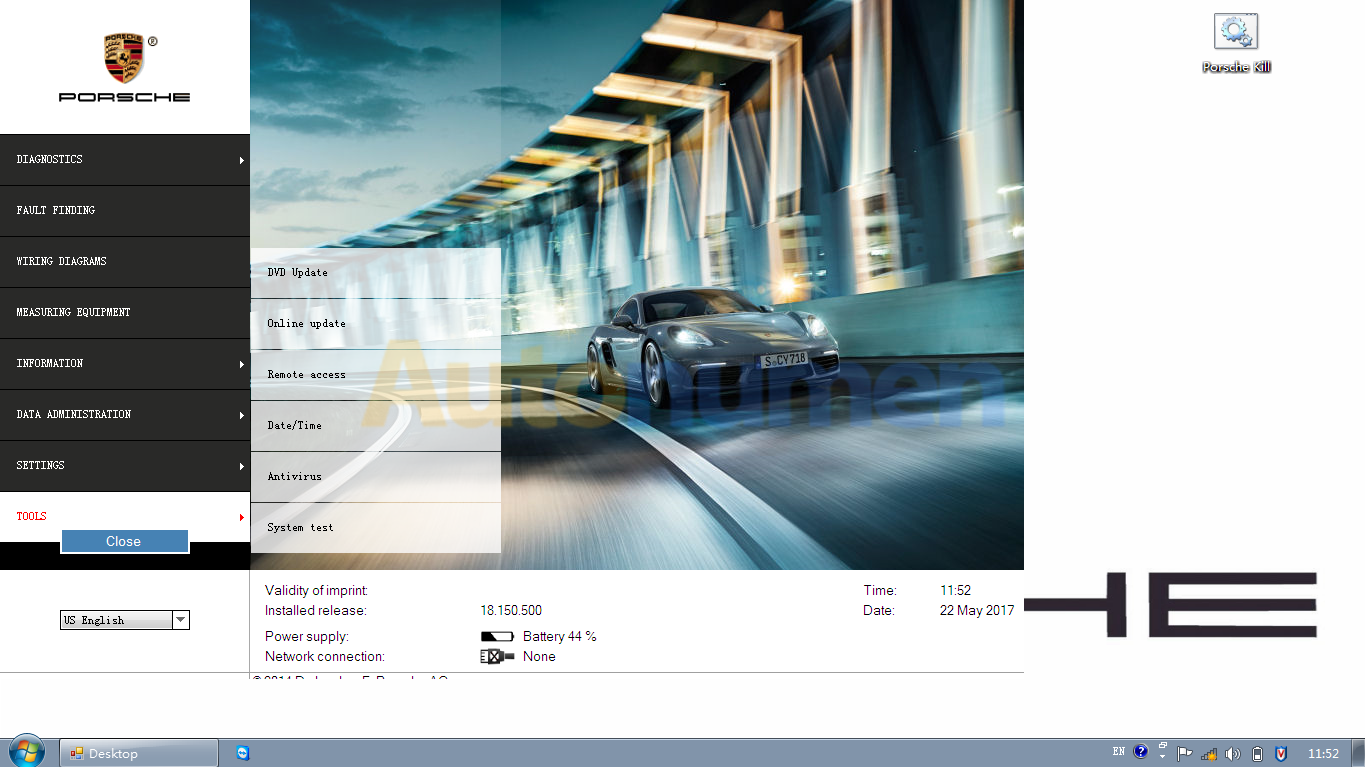 Porsche Piwis II V18.150 SSD Win7 32Bit for Piwis II JDiag Elite II-7